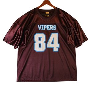Vipers Retro Football Jersey Mens XL Burgundy Mesh Athletic Sportswear Polyester